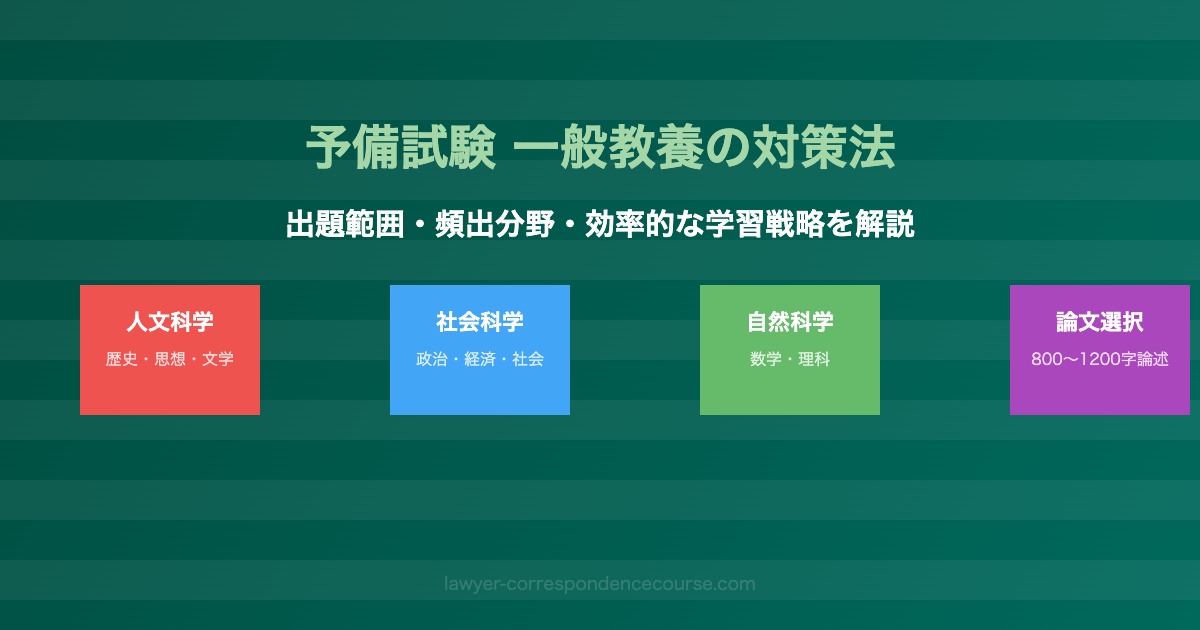 予備試験 一般教養 対策法 出題範囲 人文科学 社会科学 自然科学 効率的学習戦略