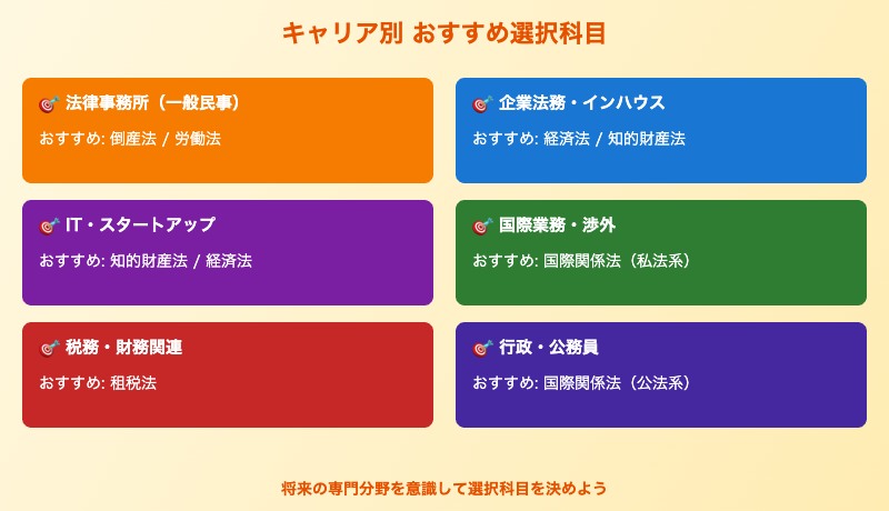 弁護士キャリアプラン別おすすめ予備試験選択科目マップ