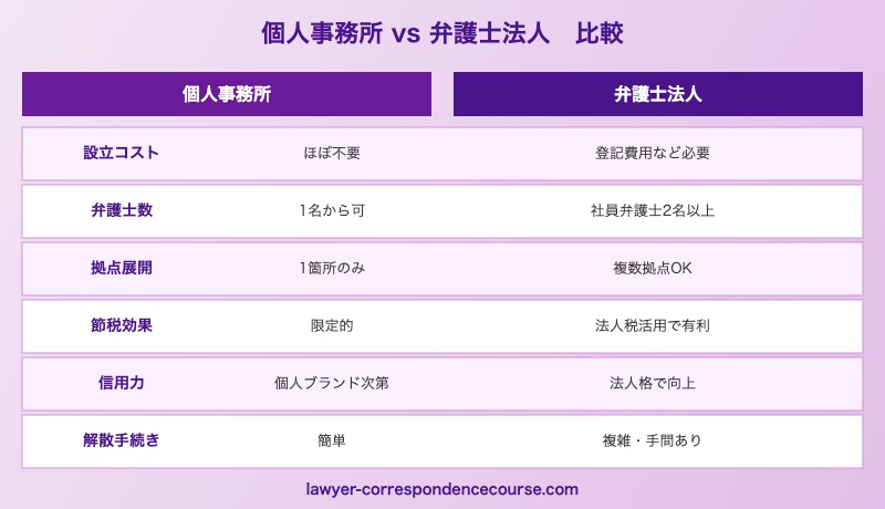 弁護士法人設立のメリット・デメリットと個人事務所との比較