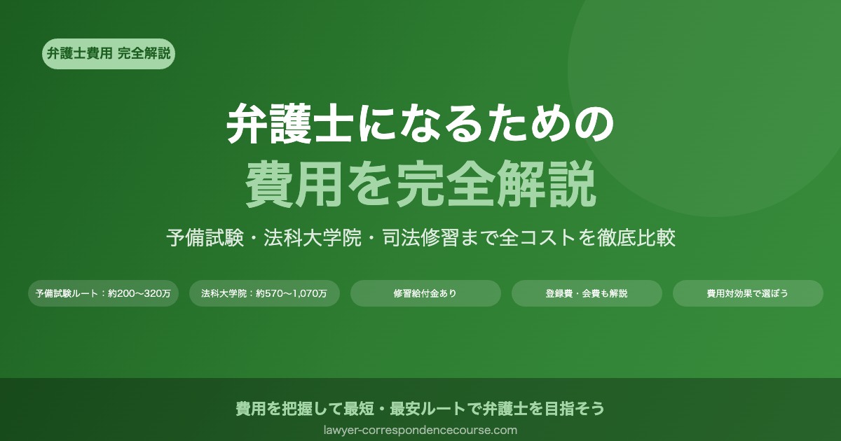 弁護士になるための費用総まとめ：予備試験・法科大学院・司法修習の全コスト解説