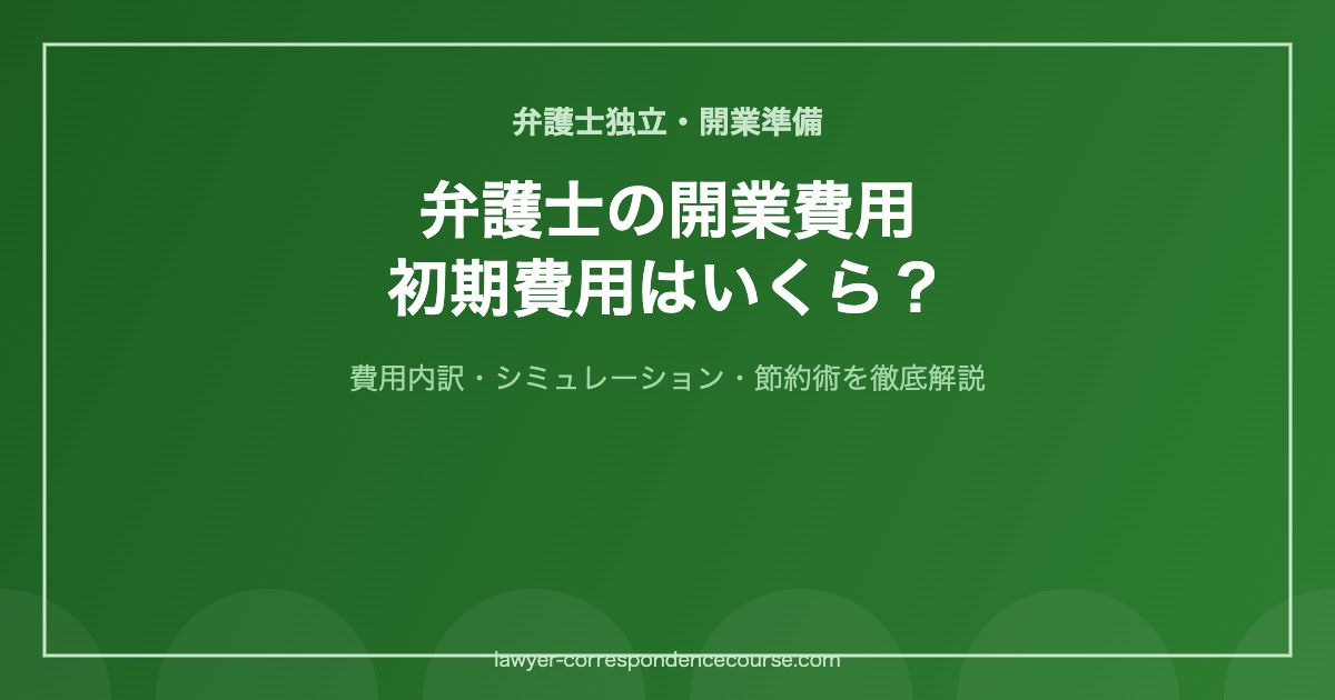 弁護士の開業費用・初期費用