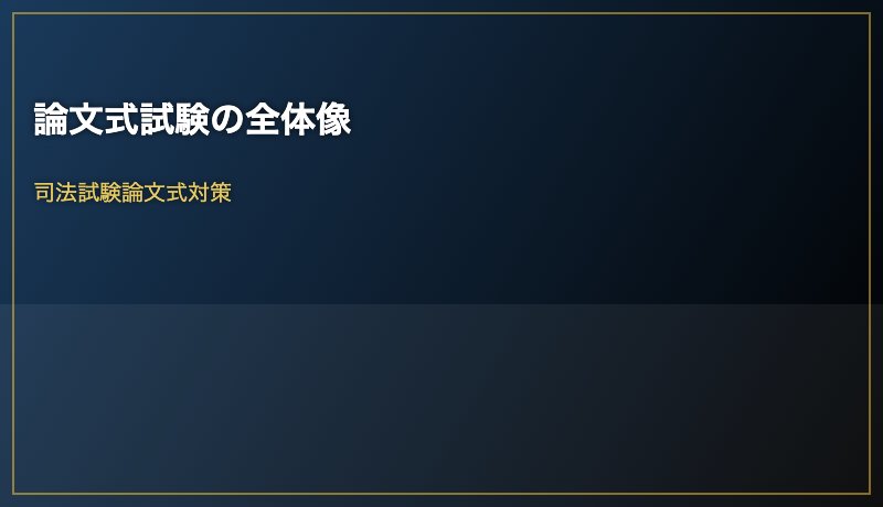 論文式試験の全体像