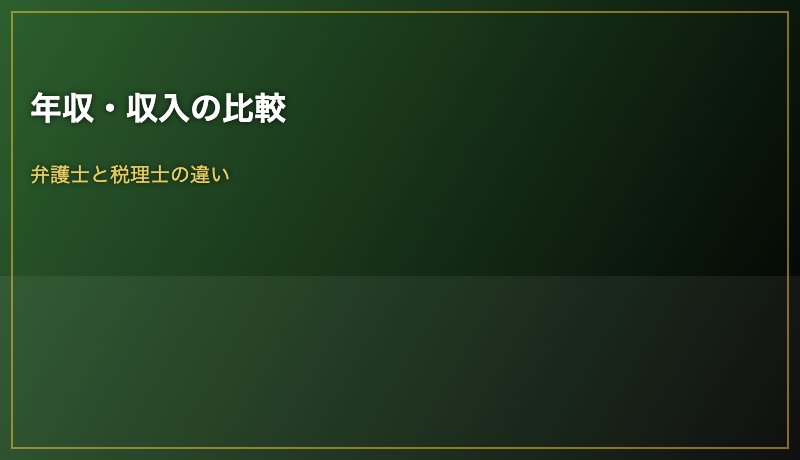 年収・収入の比較