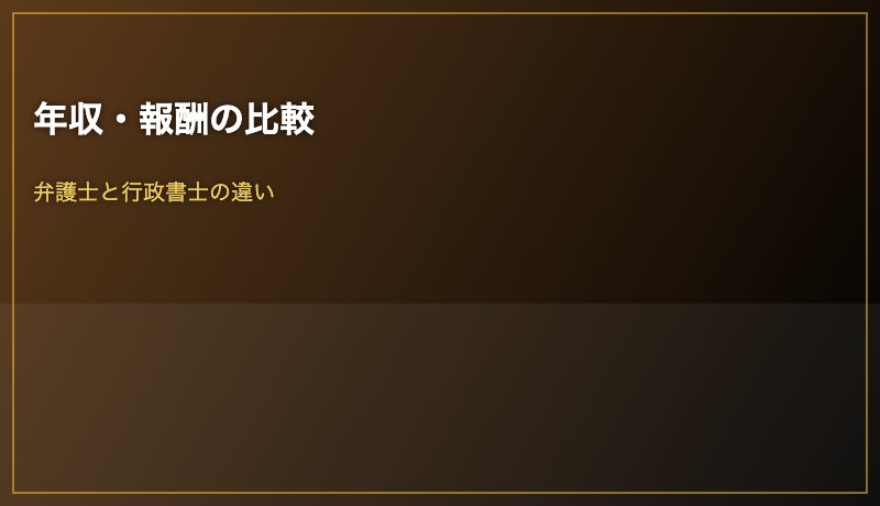 年収・報酬の比較