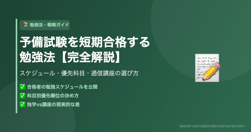 予備試験を短期合格する勉強法