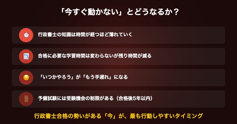 今すぐ動かないとどうなるか