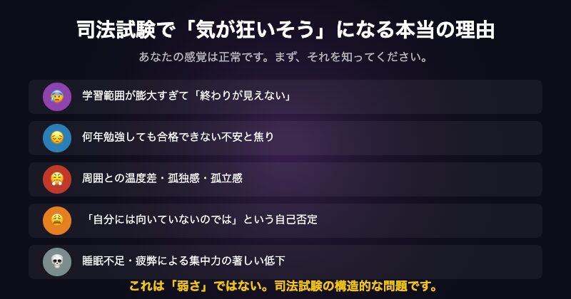 司法試験で気が狂いそうになる本当の理由