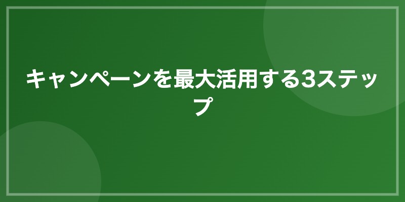 キャンペーンを最大活用する3ステップ
