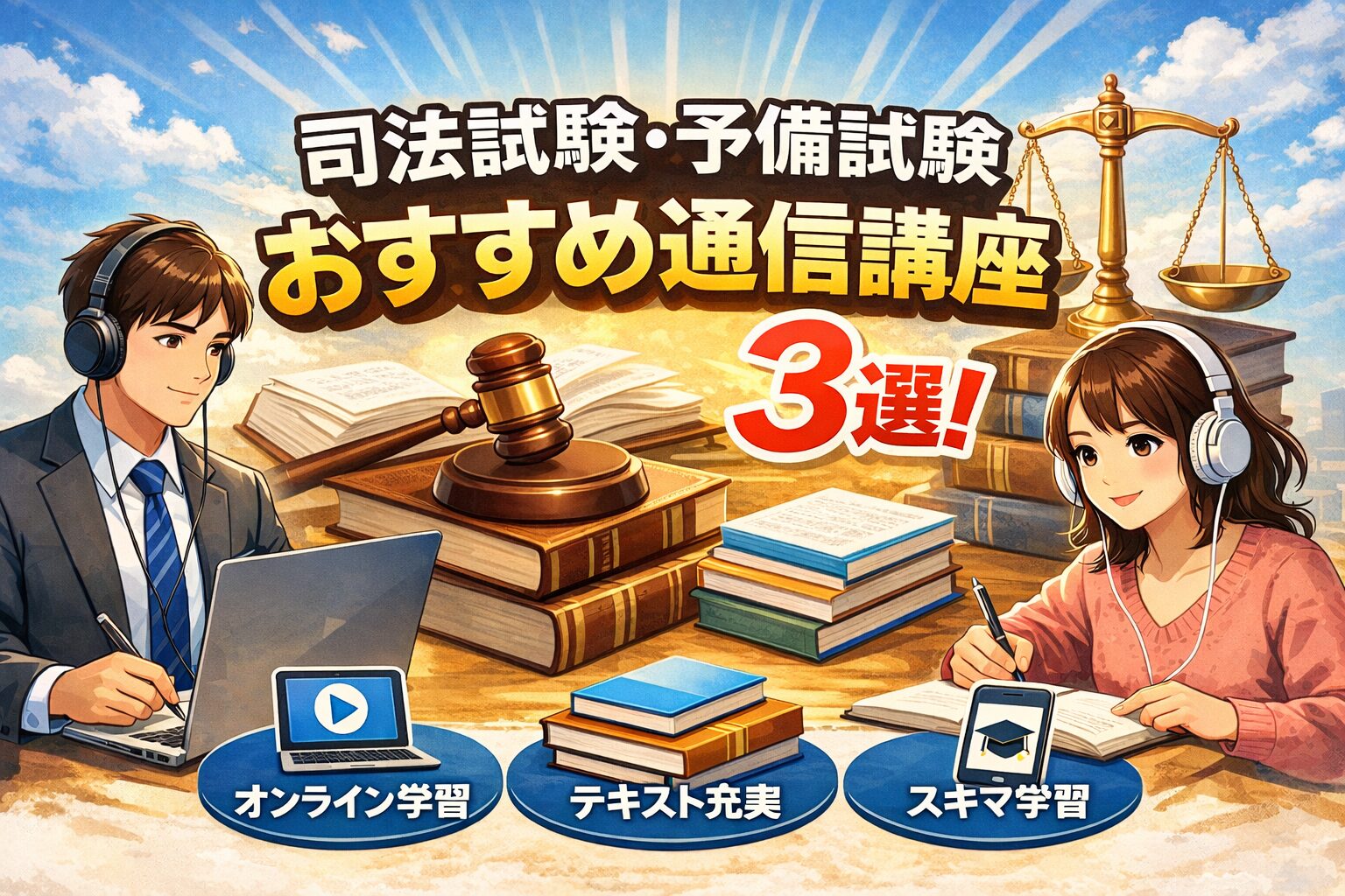 司法・予備試験おすすめ通信講座３選
