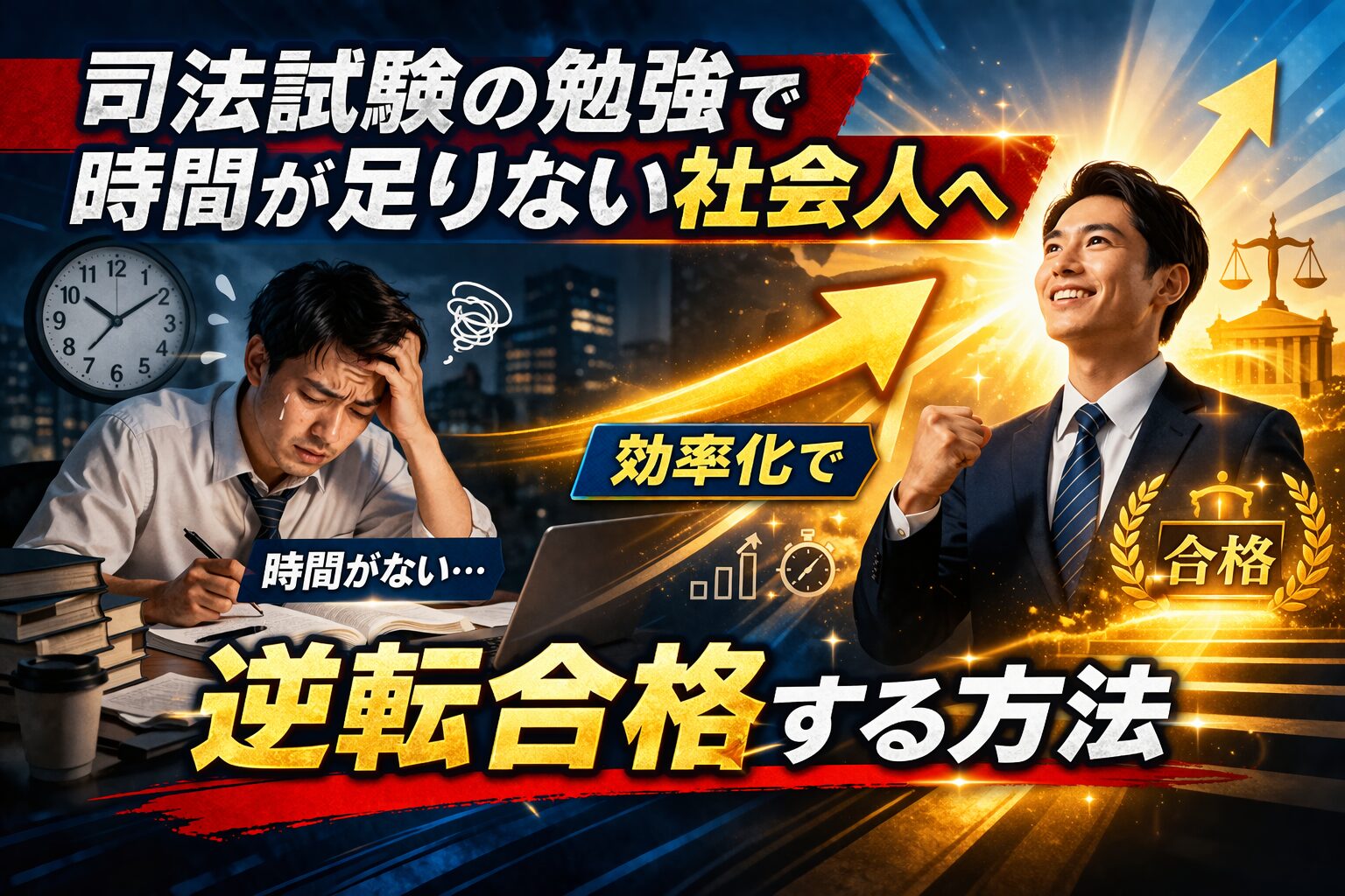 司法試験の勉強で時間が足りない社会人へ｜効率化で逆転合格する方法