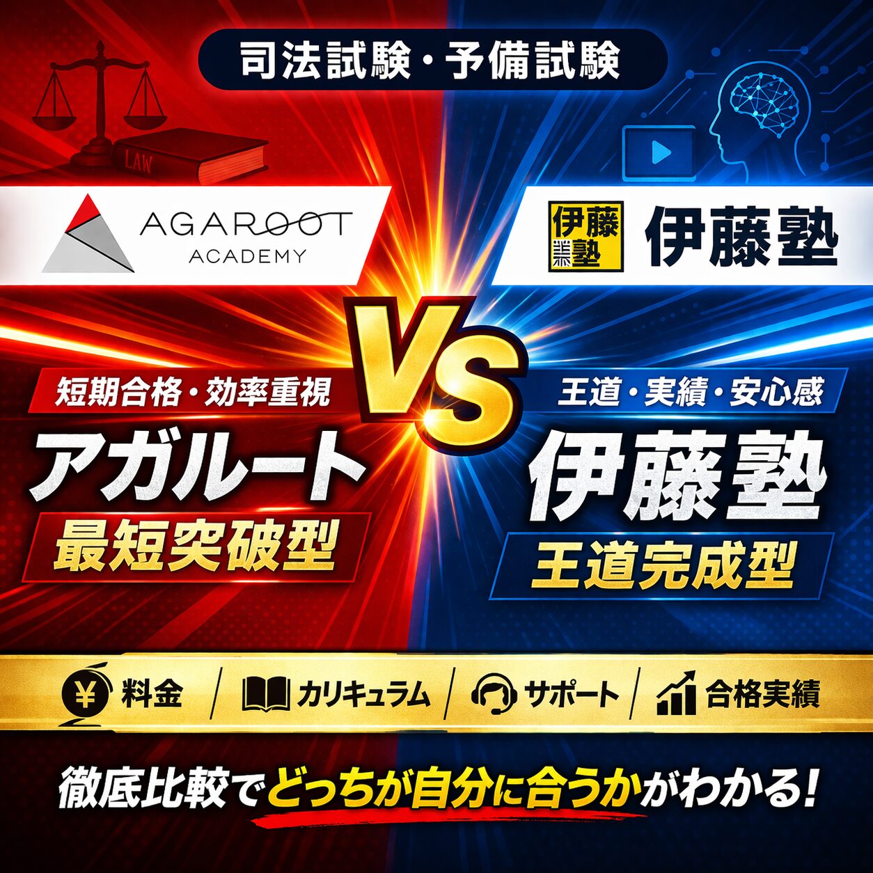 司法試験比較：アガルート vs 伊藤塾