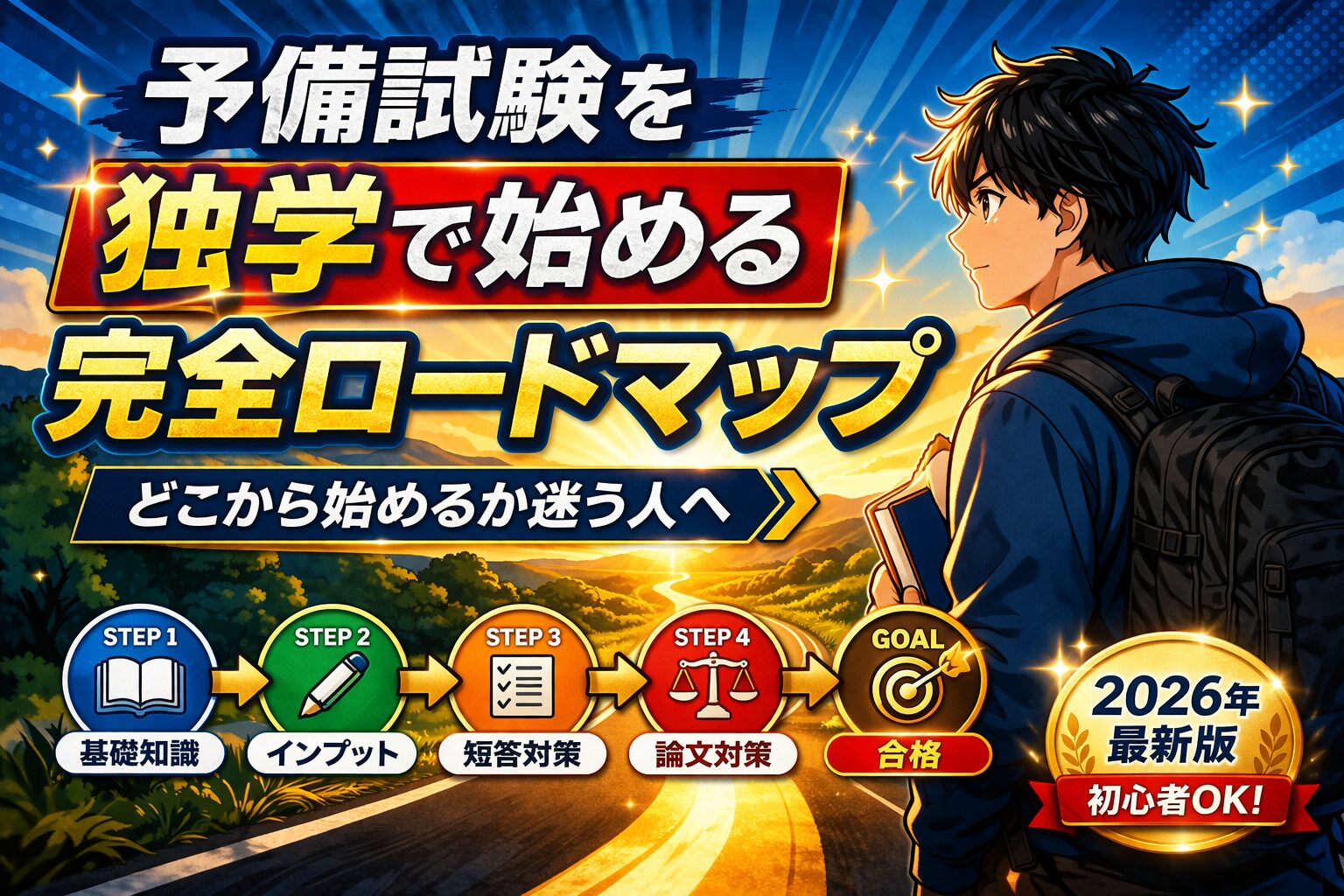 予備試験独学ロードマップ：合格への道