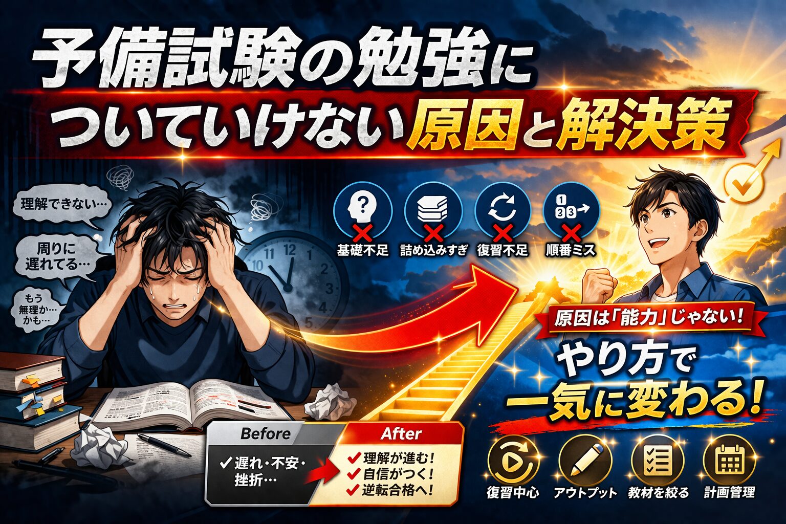 予備試験の勉強についていけない原因と解決策｜能力より「やり方」で変わる