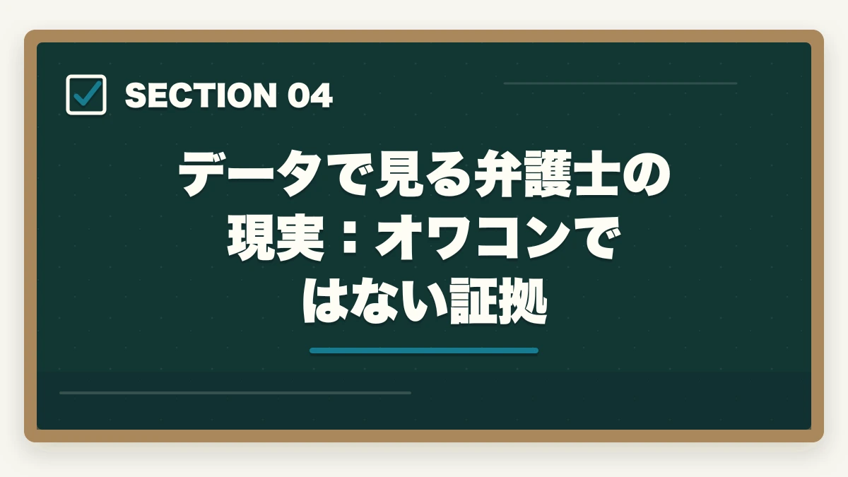 データで見る弁護士の現実:オワコンではない証拠|弁護士はオワコンなのか?【2026年最新データで現実を徹底検証】の図解