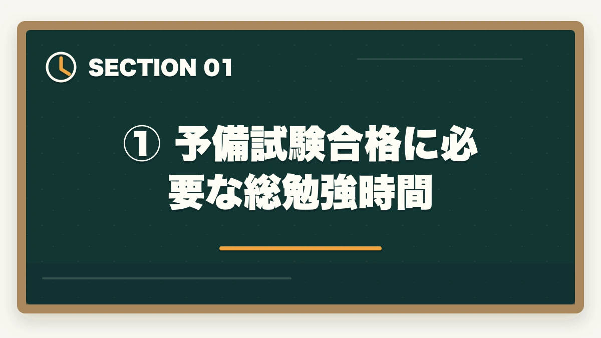 ① 予備試験合格に必要な総勉強時間|予備試験に必要な1日の勉強時間は?社会人が仕事と両立するコツの図解