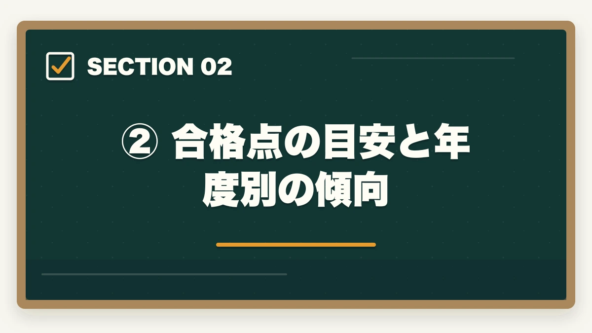 ② 合格点の目安と年度別の傾向|予備試験 短答式試験の合格点と対策法【2026年最新・科目別攻略ガイド】の図解