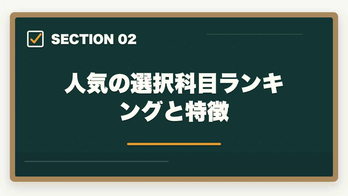 人気の選択科目ランキングと特徴|予備試験の選択科目の選び方|おすすめ科目と合格戦略を徹底解説の図解