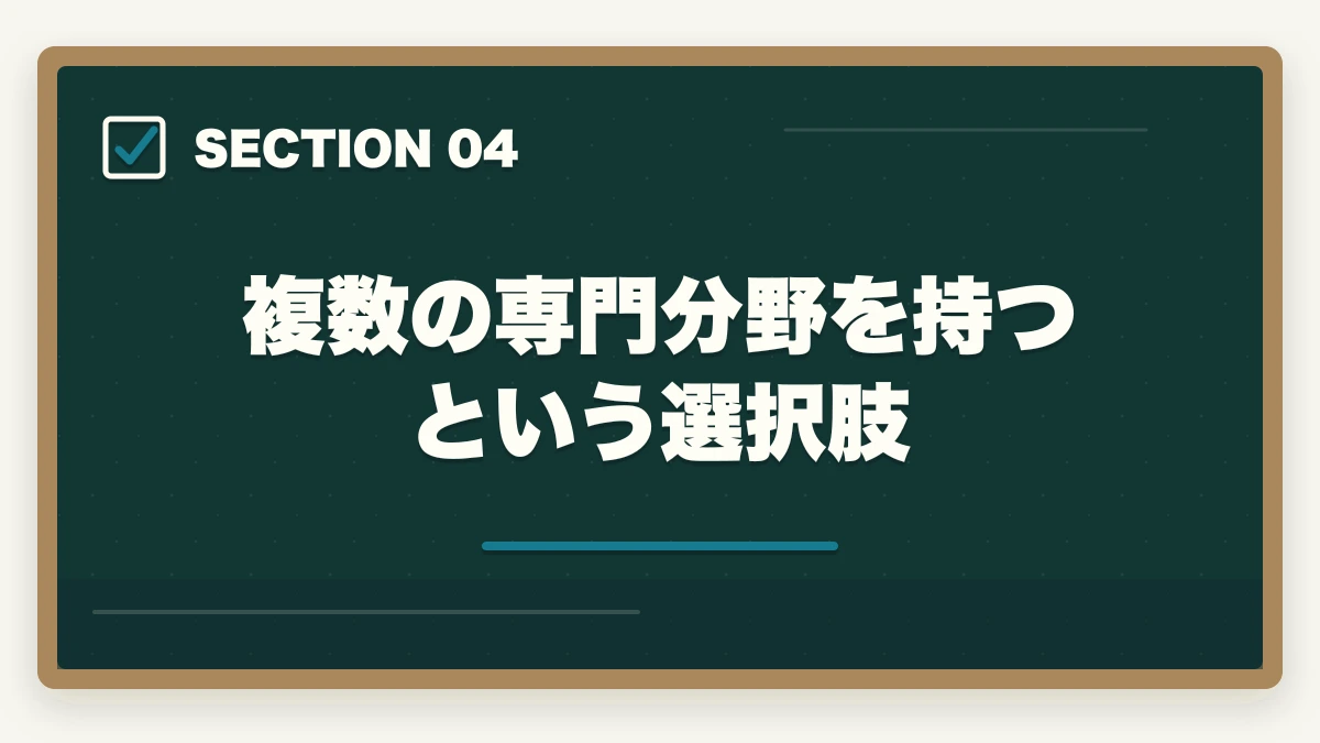 複数の専門分野を持つという選択肢|弁護士の専門分野の選び方|各分野の特徴とキャリア設計を解説の図解
