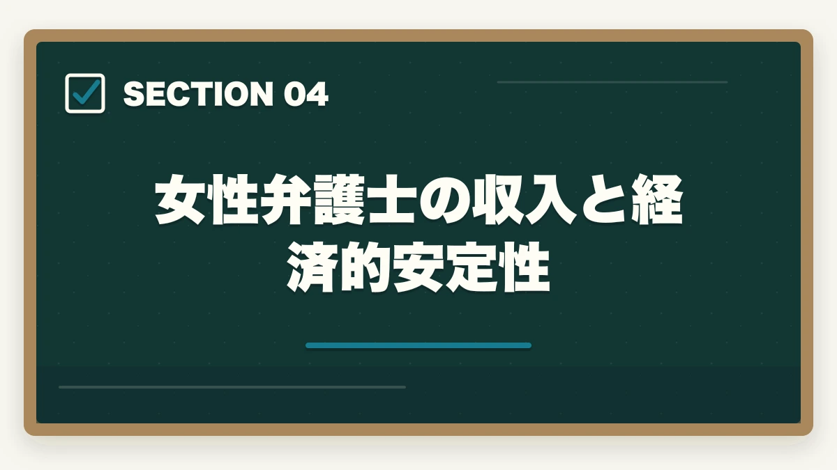 女性弁護士の収入と経済的安定性｜女性弁護士のキャリアと働き方｜仕事と育児の両立・収入・将来性を解説の図解
