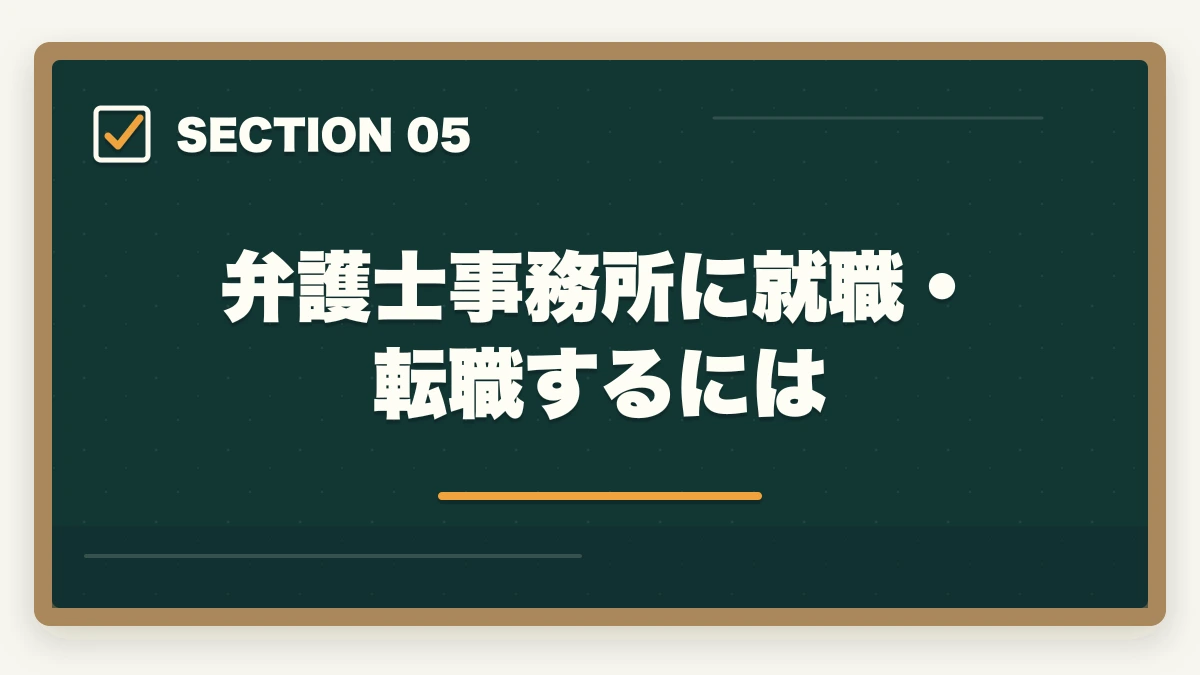 弁護士事務所に就職・転職するには|弁護士事務所の種類と特徴|大手・中小・専門事務所の違いを徹底解説の図解