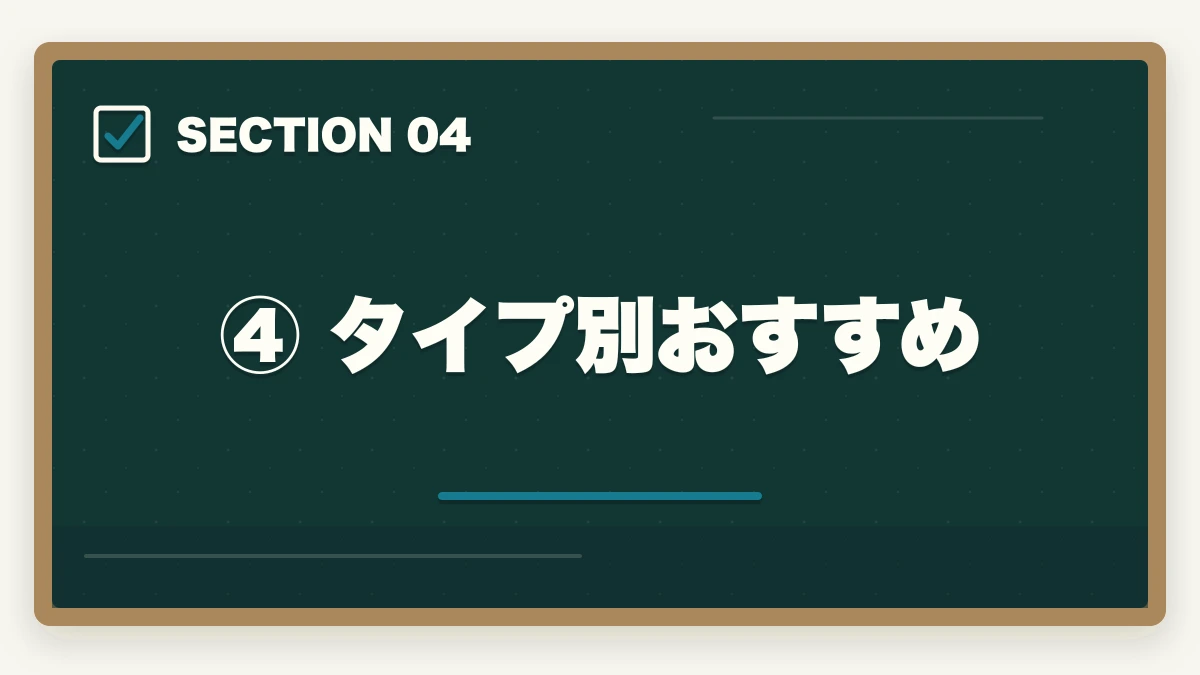 ④ タイプ別おすすめ｜スタディングvsアガルート【弁護士】徹底比較｜あなたに合う講座はどっち？の図解