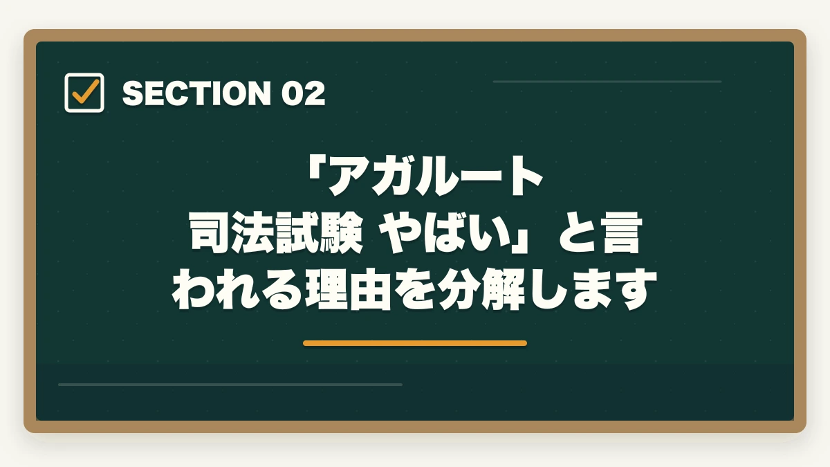 「アガルート 司法試験 やばい」と言われる理由を分解します｜アガルート 司法試験 やばい？【2026年最新】合格率・評判の真実を元受講生が暴露の図解