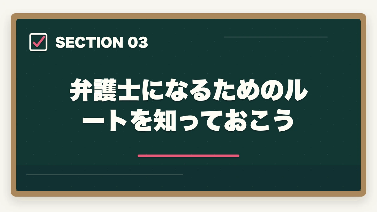 弁護士になるためのルートを知っておこう｜弁護士になるためには？中学生が今から始めるべきこと【2026年最新・完全ガイド】の図解