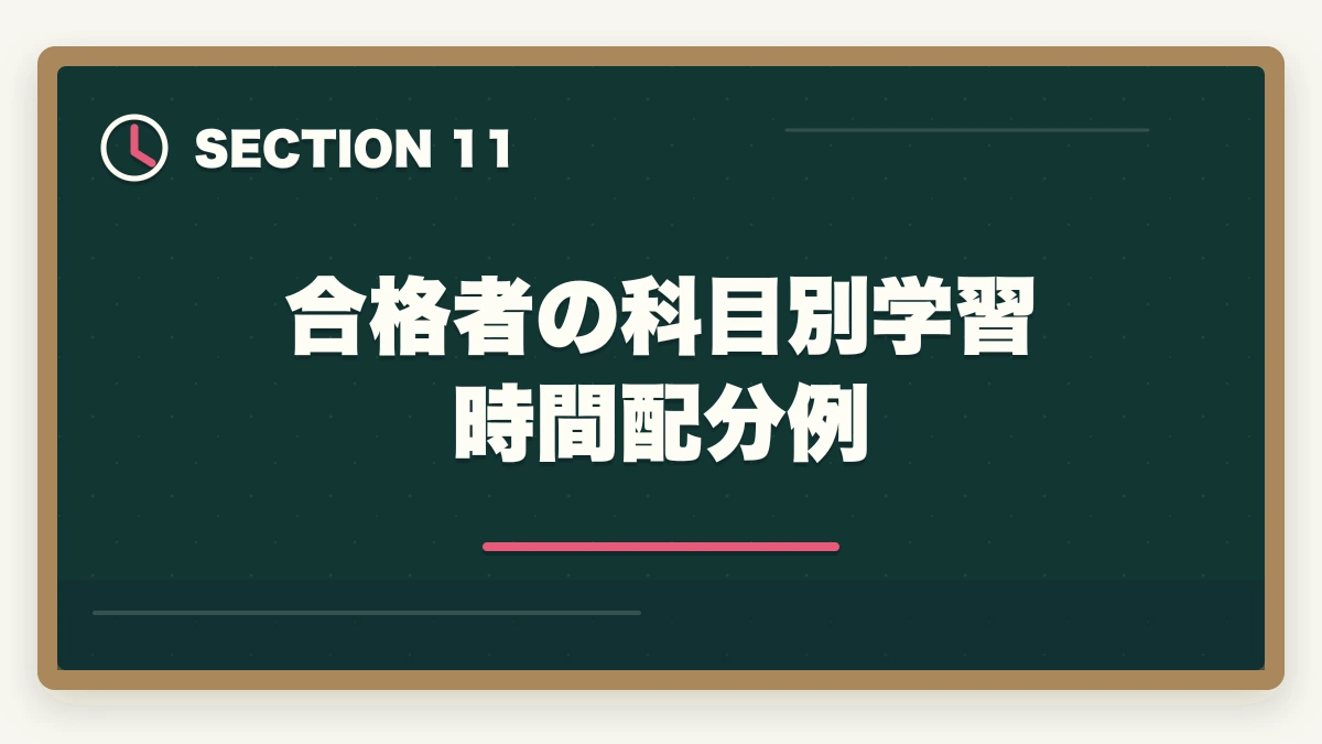 合格者の科目別学習時間配分例|司法試験の択一式短答対策法【上3法・下4法・全7法を完全攻略】2026年版の図解