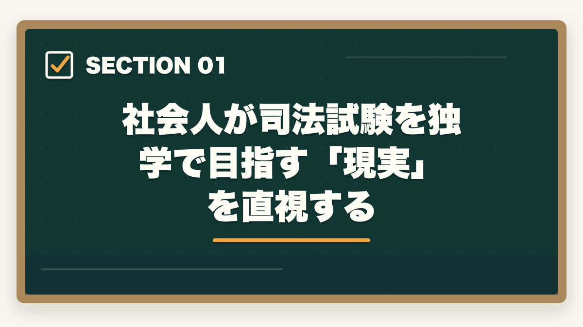 社会人が司法試験を独学で目指す「現実」を直視する｜司法試験は社会人が独学で合格できる？現実と最短戦略を徹底解説【2026年版】の図解