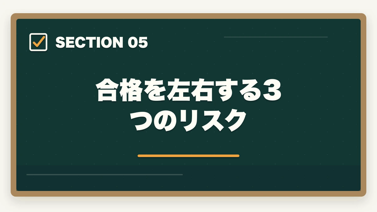 合格を左右する3つのリスク｜司法試験・予備試験の合格率推移10年分析｜難化傾向と最新合格戦略【2026年版】の図解