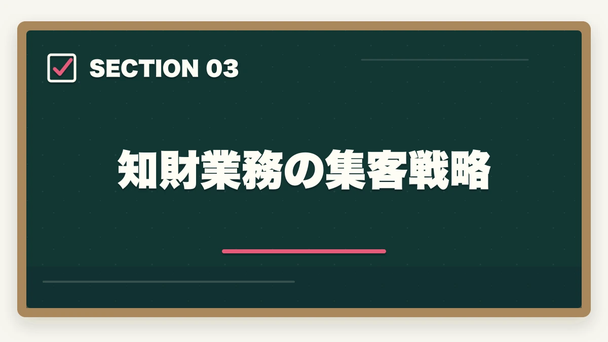 知財業務の集客戦略｜弁護士の知的財産業務完全ガイド｜特許訴訟・著作権で年収3000万円【2026年版】の図解
