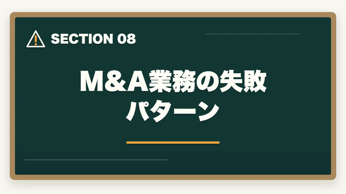 M&A業務の失敗パターン|弁護士のM&A業務完全ガイド|事業承継で年収5000万円達成戦略【2026年版】の図解