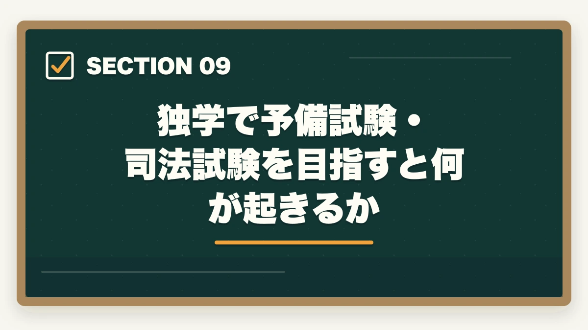 独学で予備試験・司法試験を目指すと何が起きるか|アガルートの評判は?【令和7年(2025年)最新】予備試験・司法試験の合格実績と口コミを徹底解説の図解
