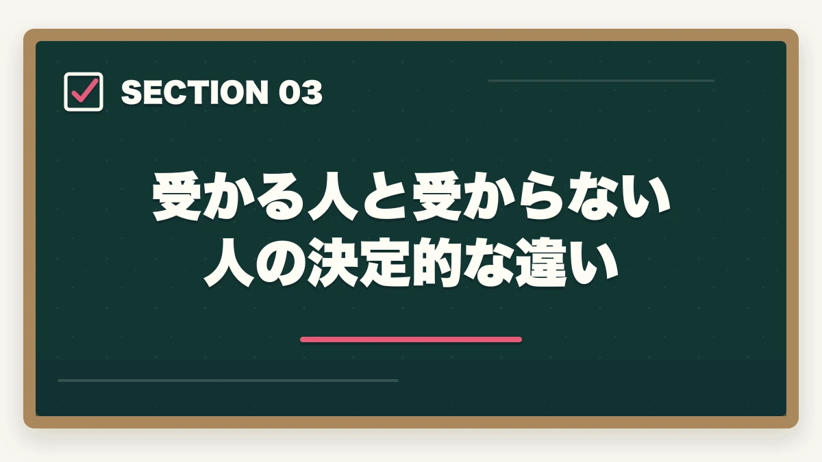 受かる人と受からない人の決定的な違い｜司法試験に受からない人の5つの特徴と今すぐできる改善策【2026年版】の図解