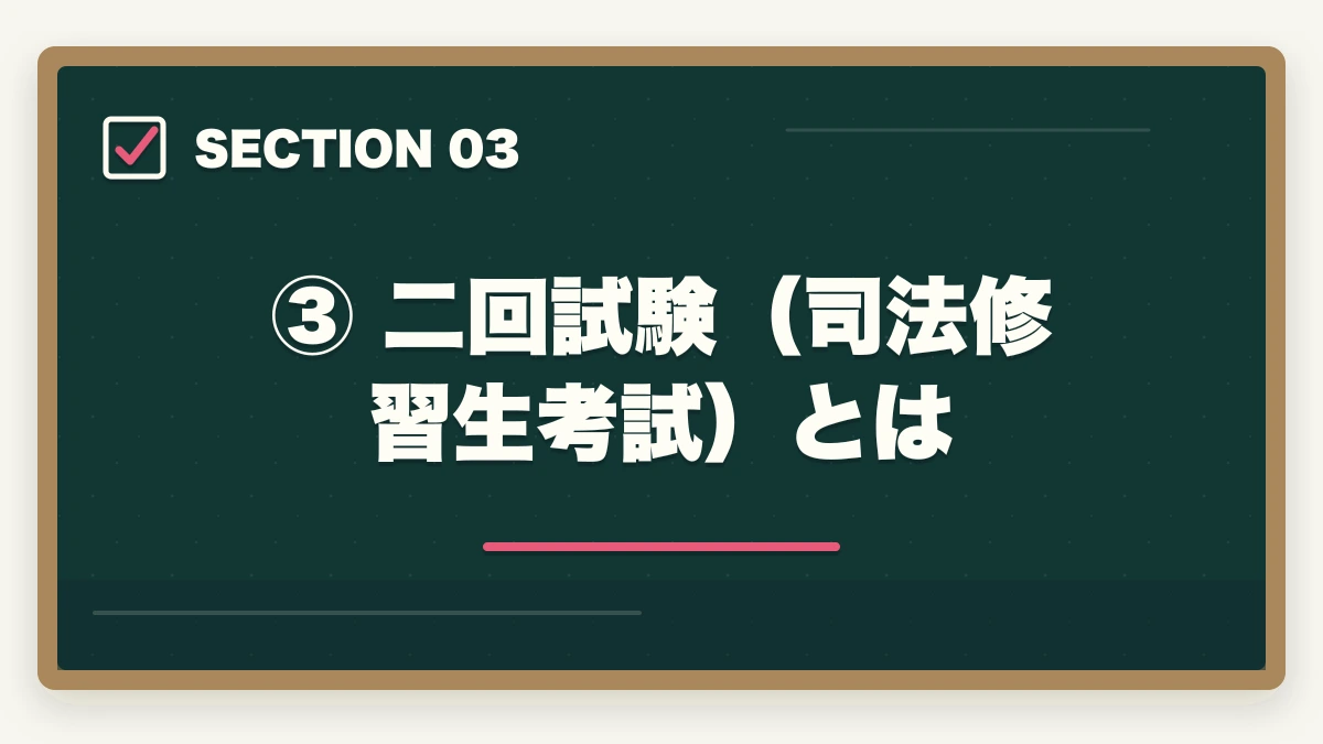 ③ 二回試験(司法修習生考試)とは|予備試験合格後から弁護士になるまでの流れ【完全ロードマップ】の図解