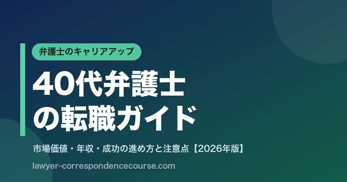 40代弁護士の転職完全ガイド｜市場価値・年収・進め方と注意点