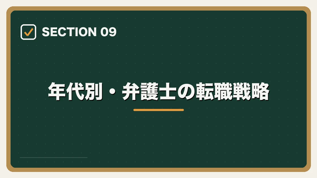 年代別・弁護士の転職戦略｜弁護士の転職完全ガイドの図解