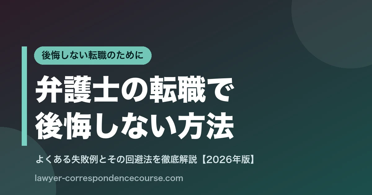 弁護士の転職で後悔・失敗しないために｜失敗例と回避法