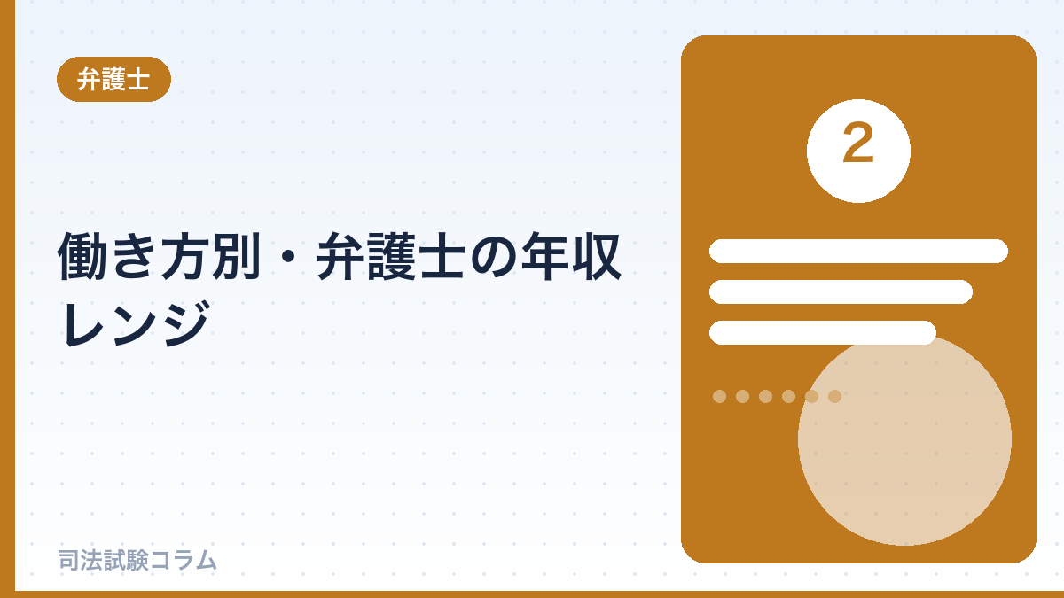 働き方別・弁護士の年収レンジ