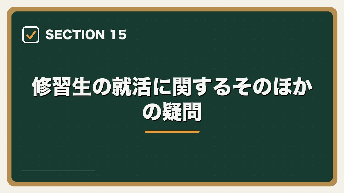 修習生の就活に関するそのほかの疑問｜司法修習生の就職活動ガイドの図解